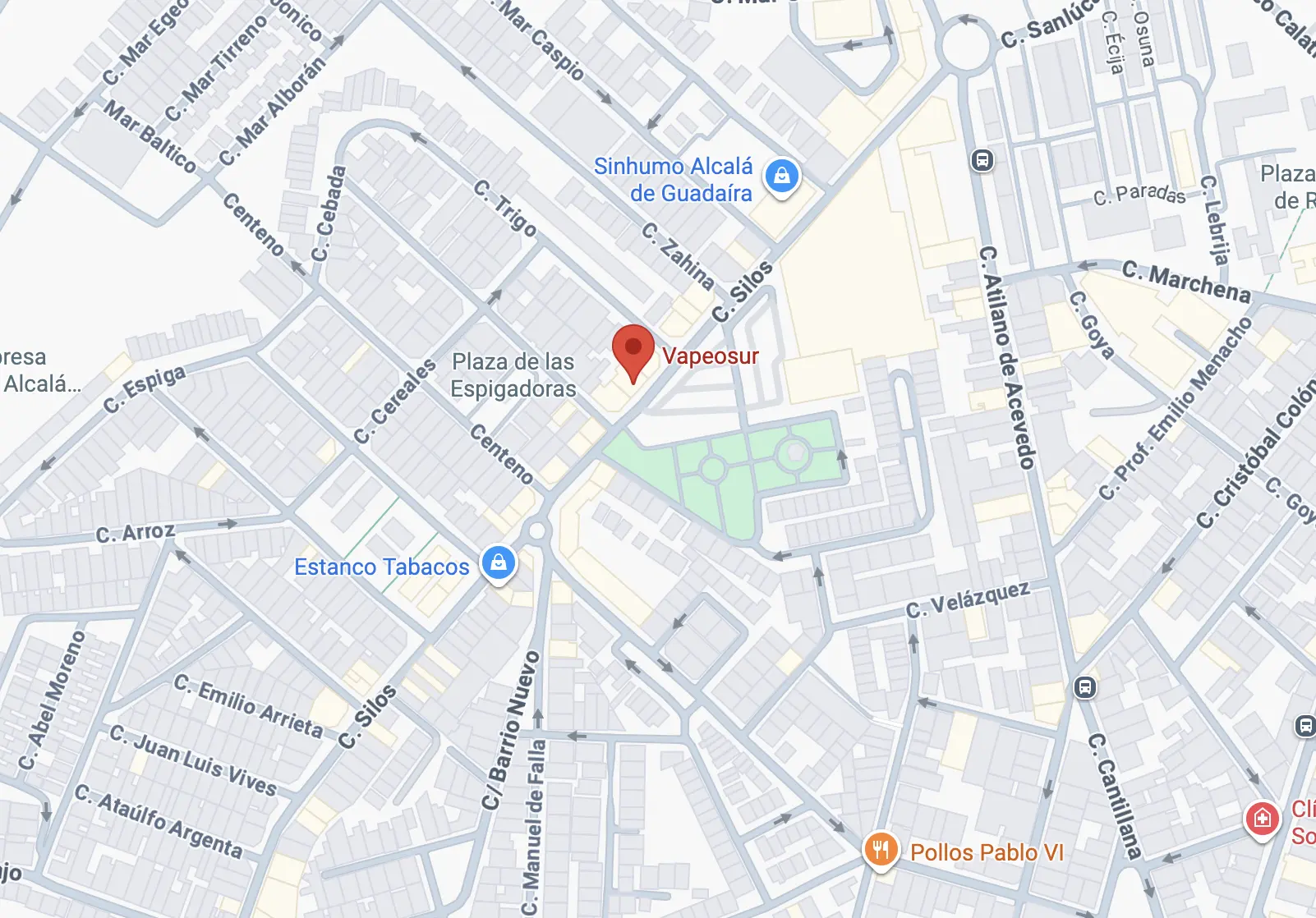 Ubicación Vapeosur en Alcalá de Guadaíra