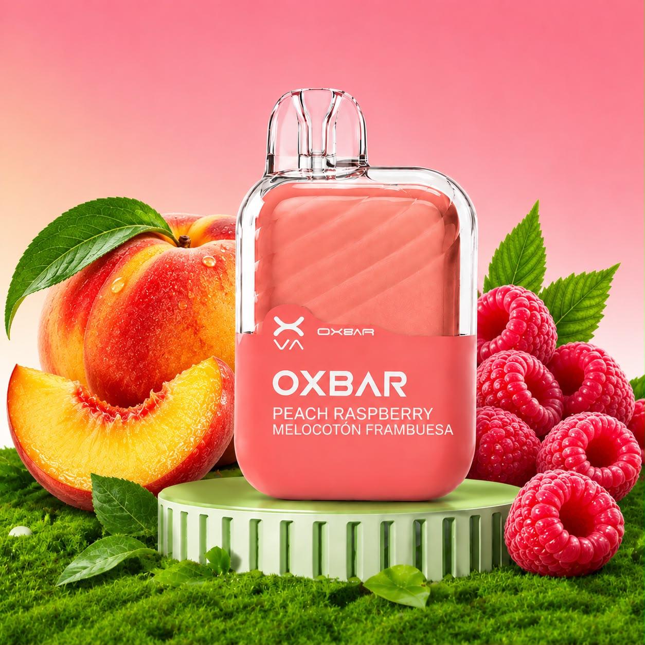 Pod desechable OXBAR Mini 600 caladas sabor melocotón frambuesa